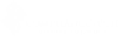 Compliance Tech all lenders are not alike handshake logo in white